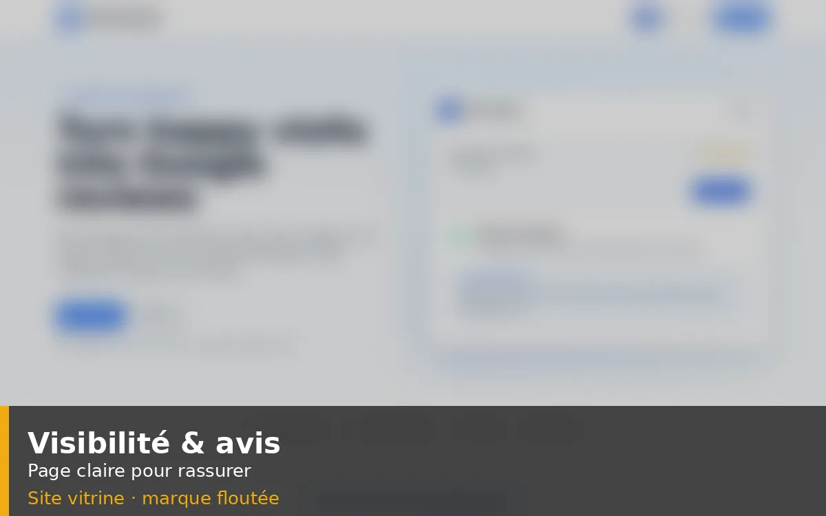 Rendu flouté d'une page visibilité et avis